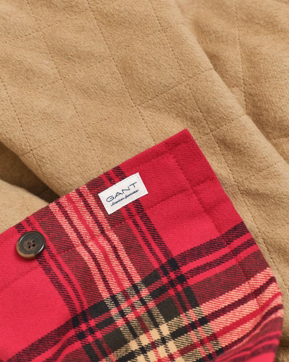 Gant Relaxed Fit Checked Padded Overshirt Cherry Red