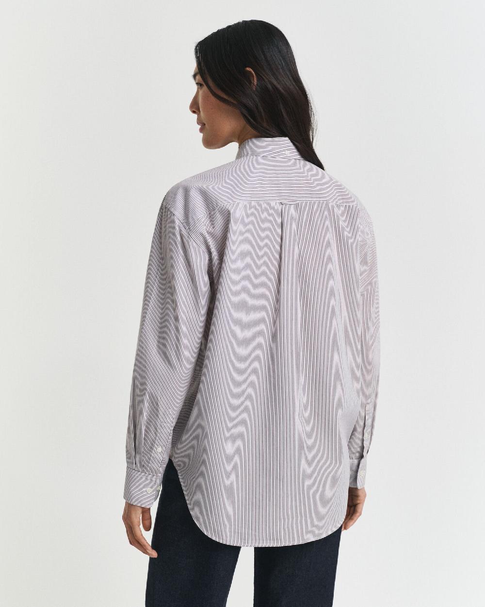Gant Relaxed Fit Classic Poplin Graphic Shirt Plum Wine