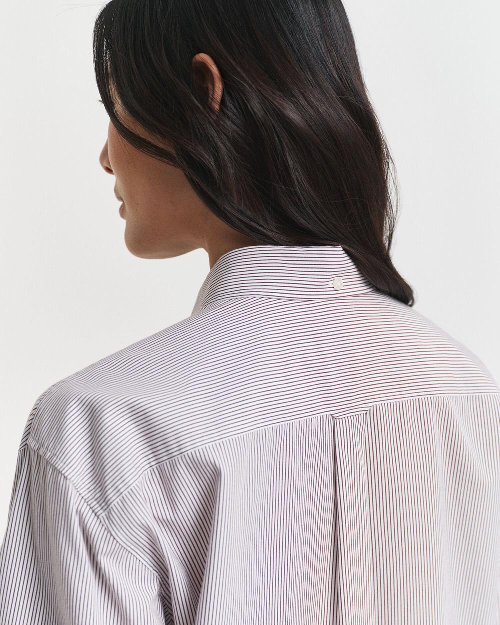 Gant Relaxed Fit Classic Poplin Graphic Shirt Plum Wine