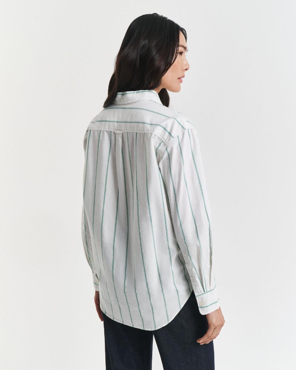 Gant Relaxed Fit Classic Striped Oxford Shirt Bold Green
