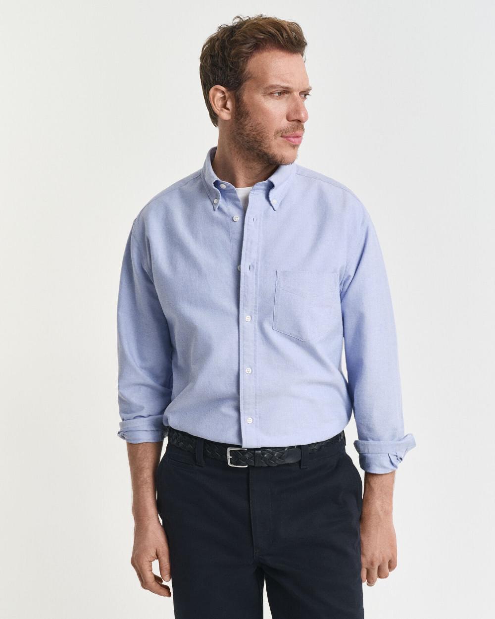 gant Relaxed Fit Heritage Oxford Shirt myosotis blue