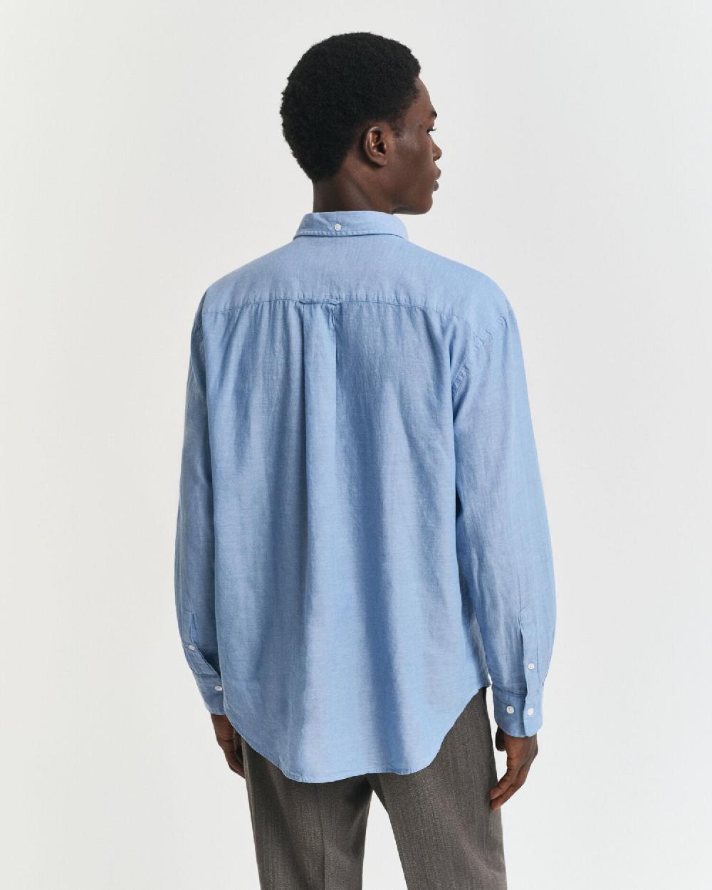 Gant Relaxed Fit Indigo Chambray Shirt Light Indigo