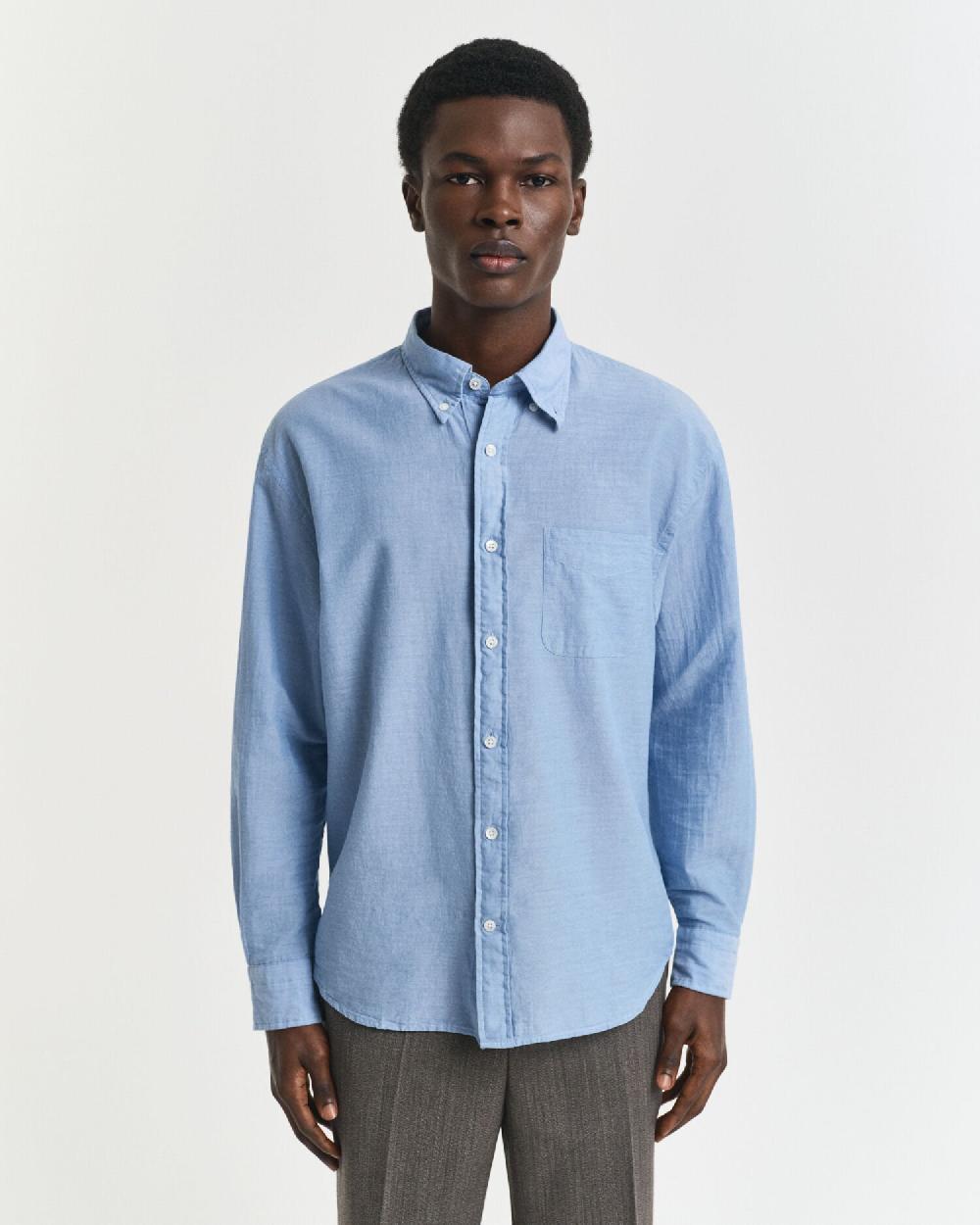 Gant Relaxed Fit Indigo Chambray Shirt Light Indigo
