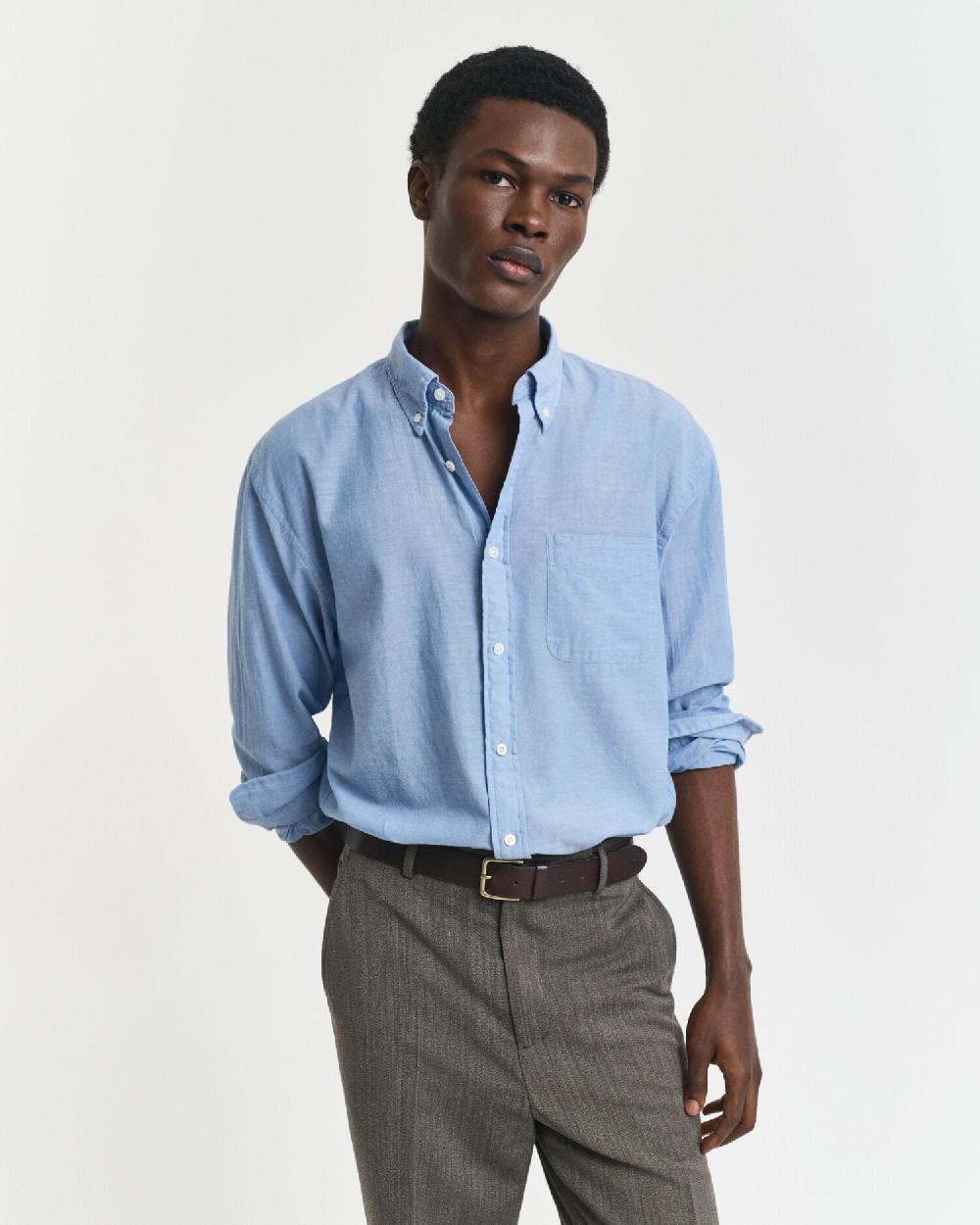 gant Relaxed Fit Indigo Chambray Shirt light indigo
