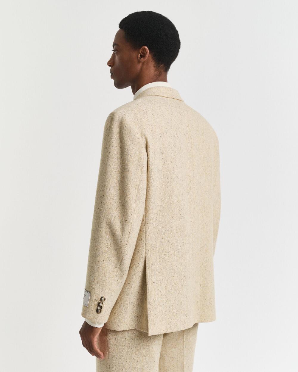 Gant Relaxed Fit Nepps Herringbone Suit Jacket Concrete Beige