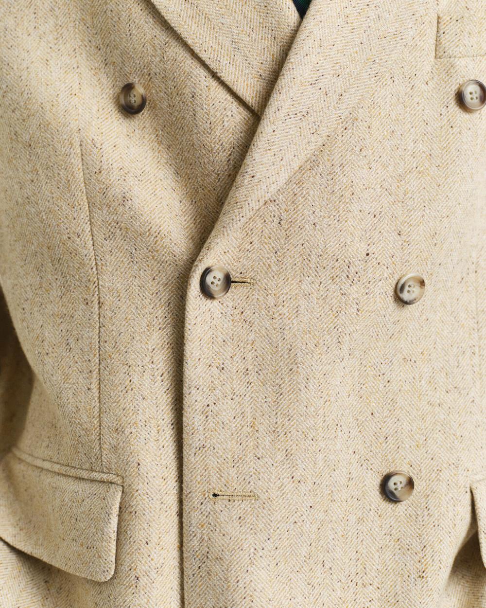 Gant Relaxed Fit Nepps Herringbone Suit Jacket Concrete Beige