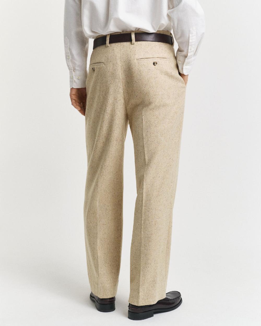 Gant Relaxed Fit Nepps Herringbone Suit Pants Concrete Beige