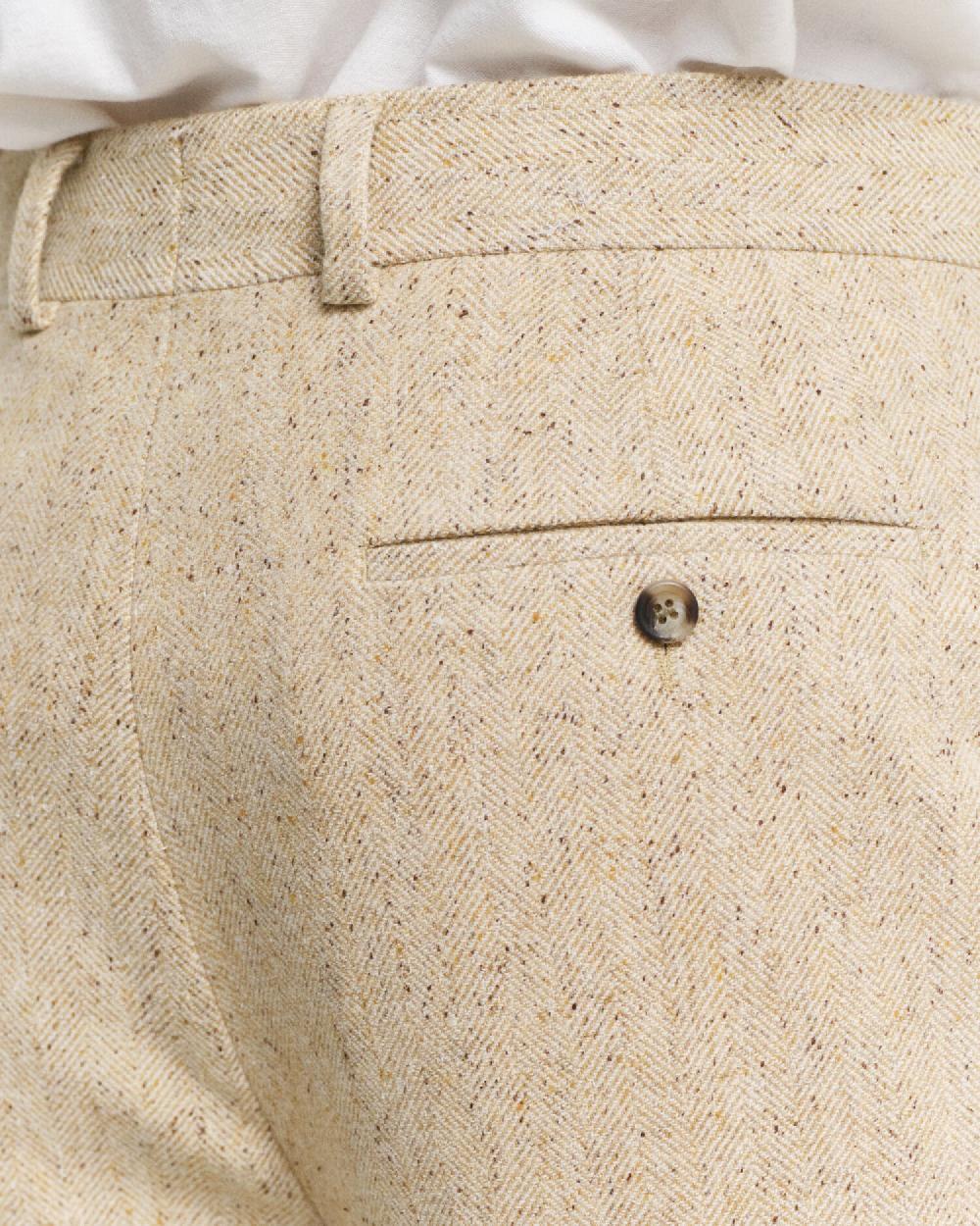 Gant Relaxed Fit Nepps Herringbone Suit Pants Concrete Beige
