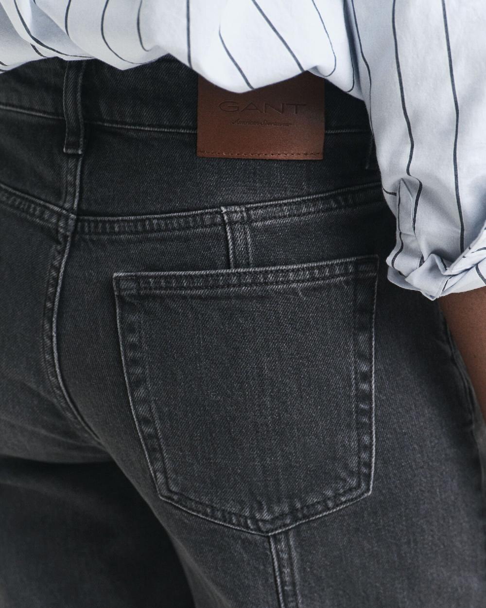 Gant Relaxed Fit Straight Seam Jeans Black Broken In