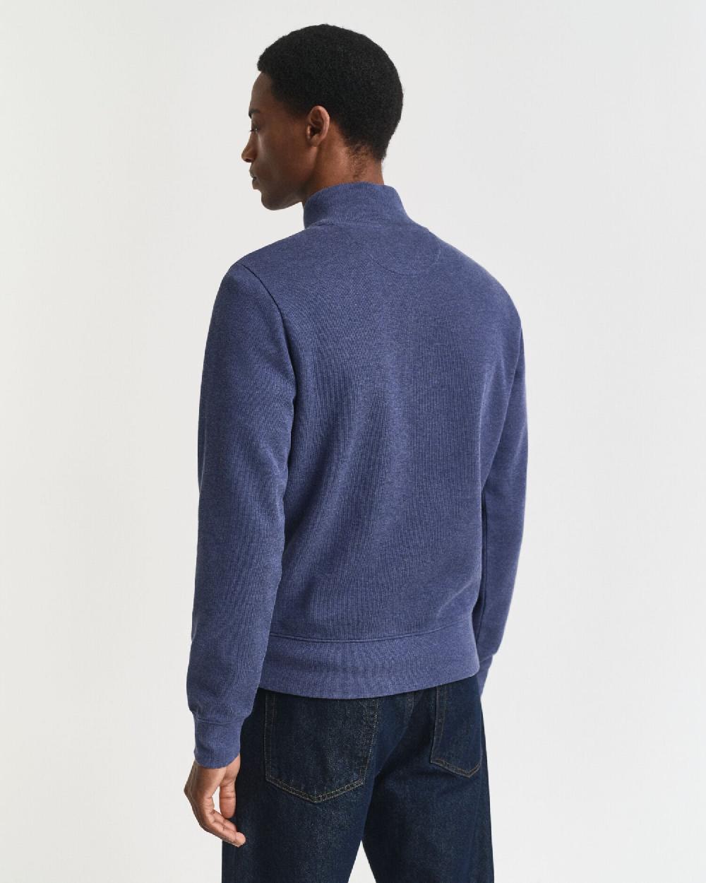 Gant Sacker Rib Half-Zip Sweatshirt Dk Jeansblue Melange