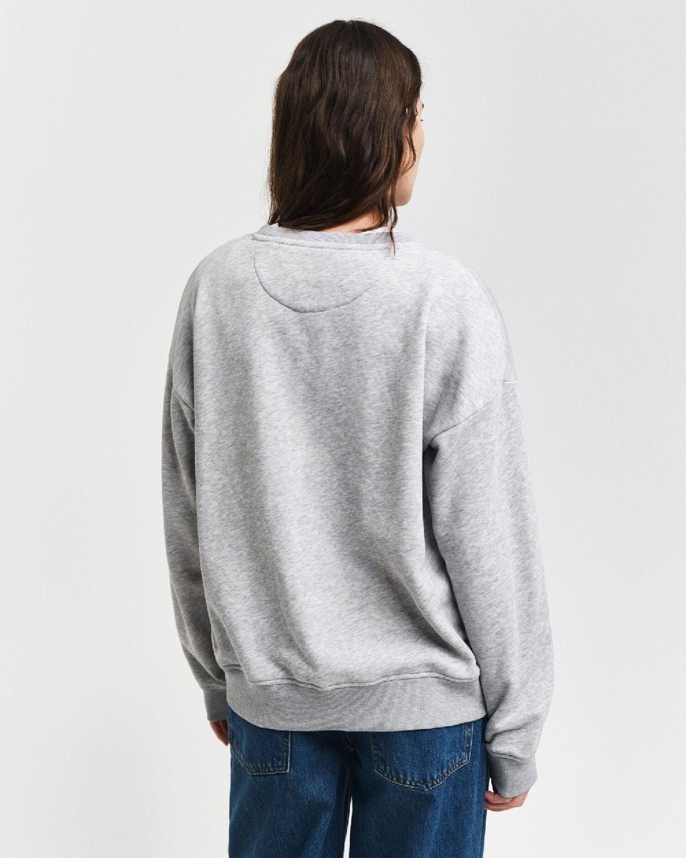 Gant Shield Crew Neck Sweatshirt Light Grey Melange