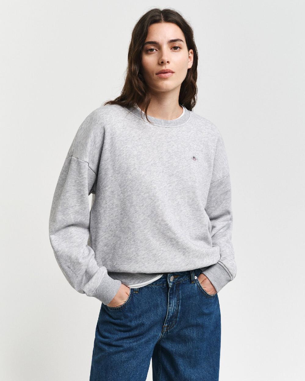 gant Shield Crew Neck Sweatshirt light grey melange