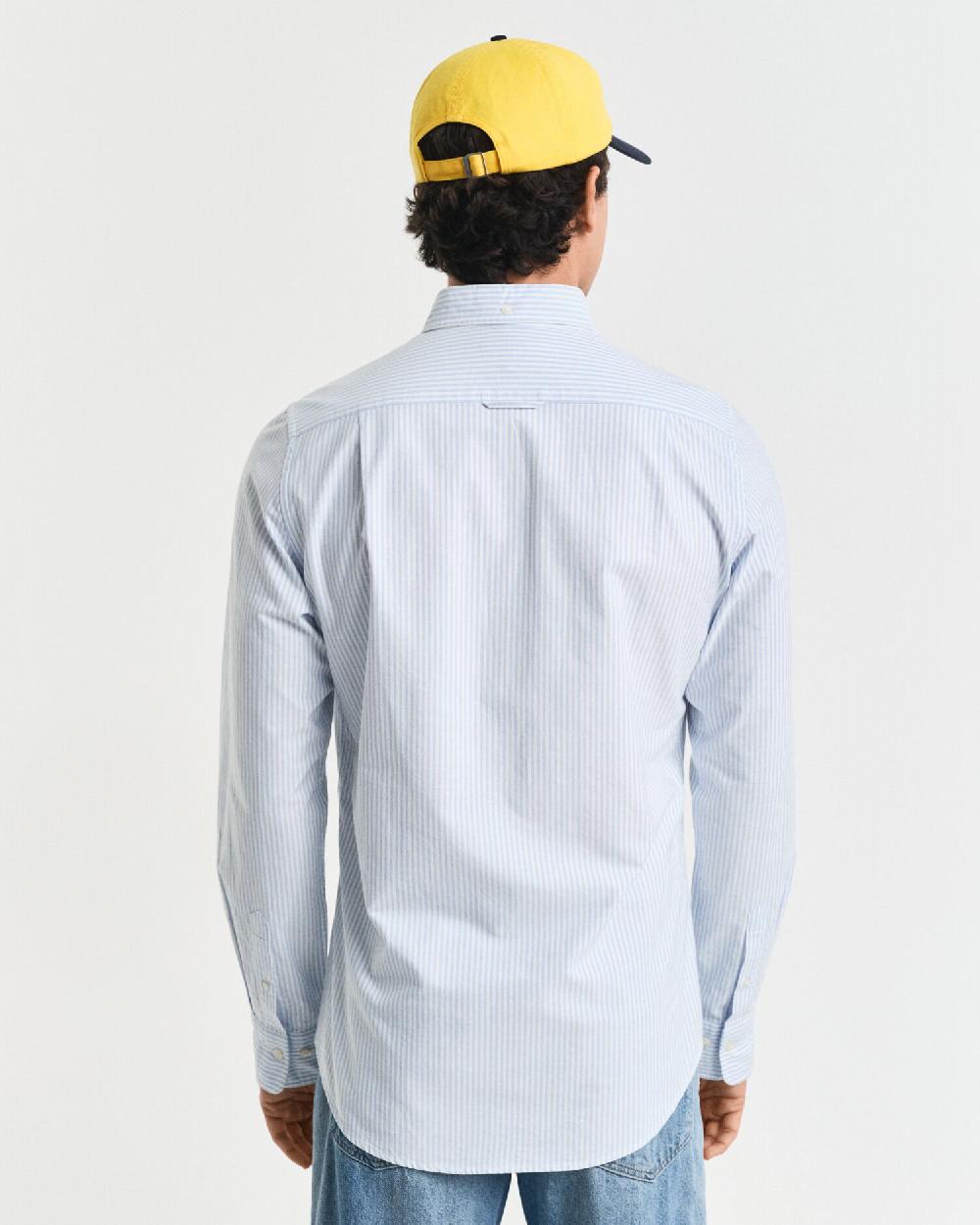 Gant Slim Fit Banker Stripe Classic Oxford Shirt Light Blue