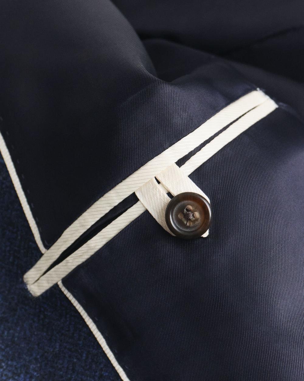 Gant Slim Fit Flannel Herringbone Suit Jacket Evening Blue