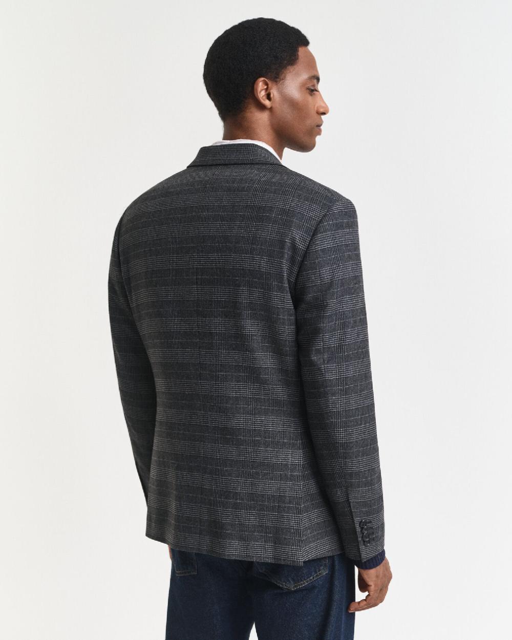 Gant Slim Fit Glen Check Suit Jacket Antracit Melange