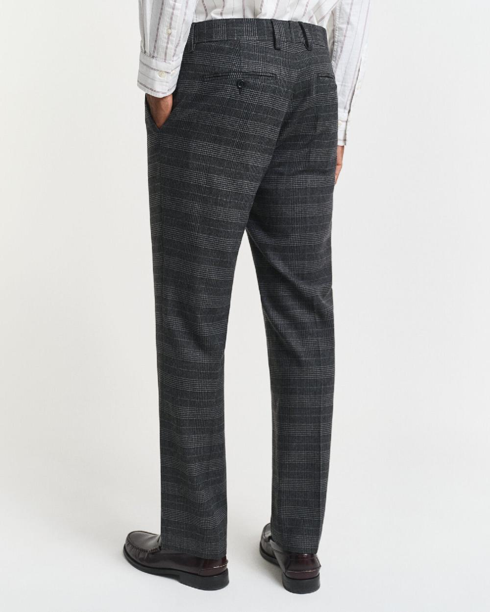 Gant Slim Fit Glen Check Suit Pants Antracit Melange