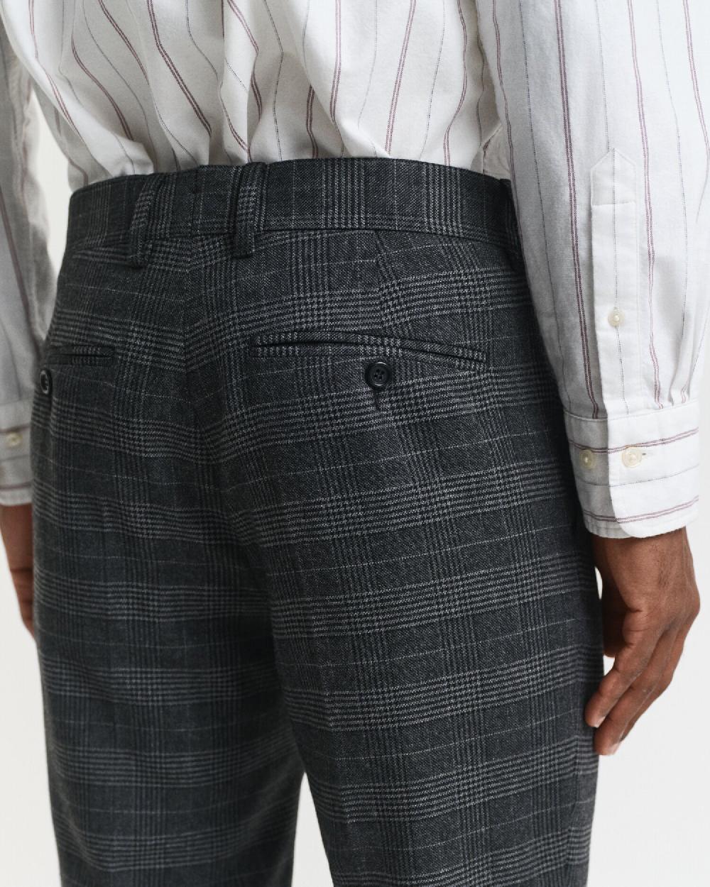 Gant Slim Fit Glen Check Suit Pants Antracit Melange