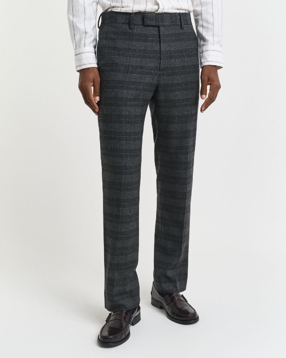 Gant Slim Fit Glen Check Suit Pants Antracit Melange