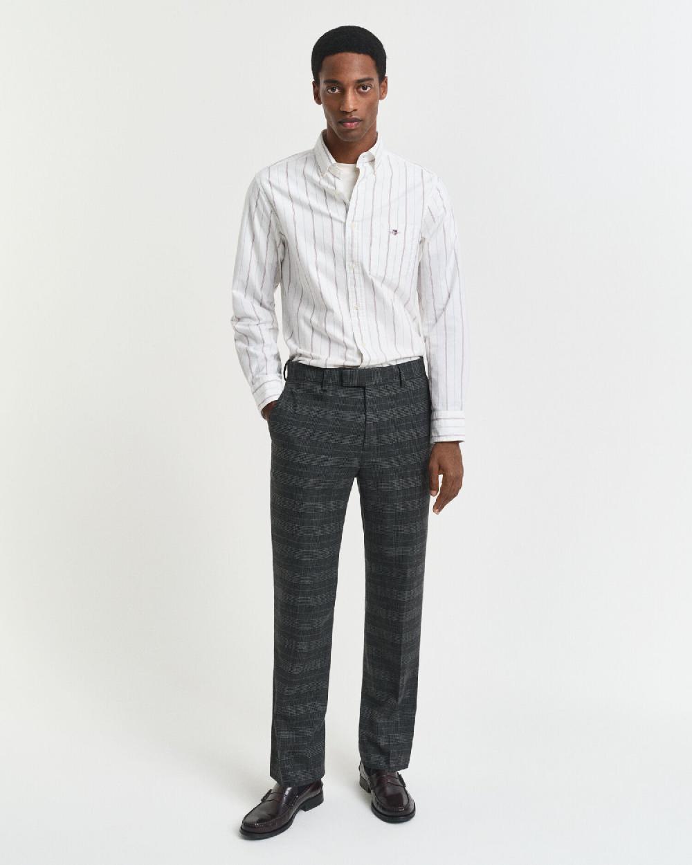 gant Slim Fit Glen Check Suit Pants antracit melange