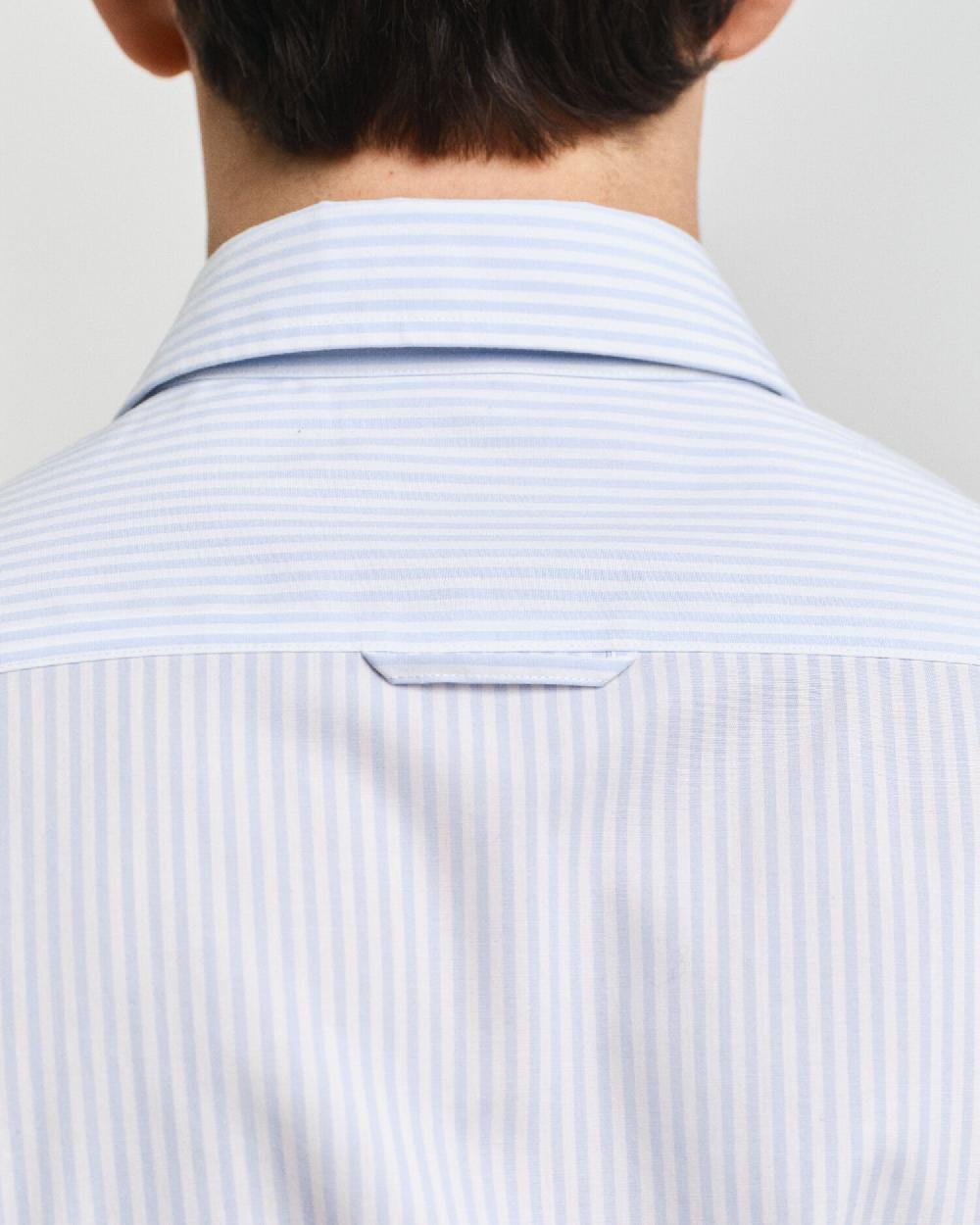 Gant Slim Fit Striped Stretch Poplin Shirt Light Blue