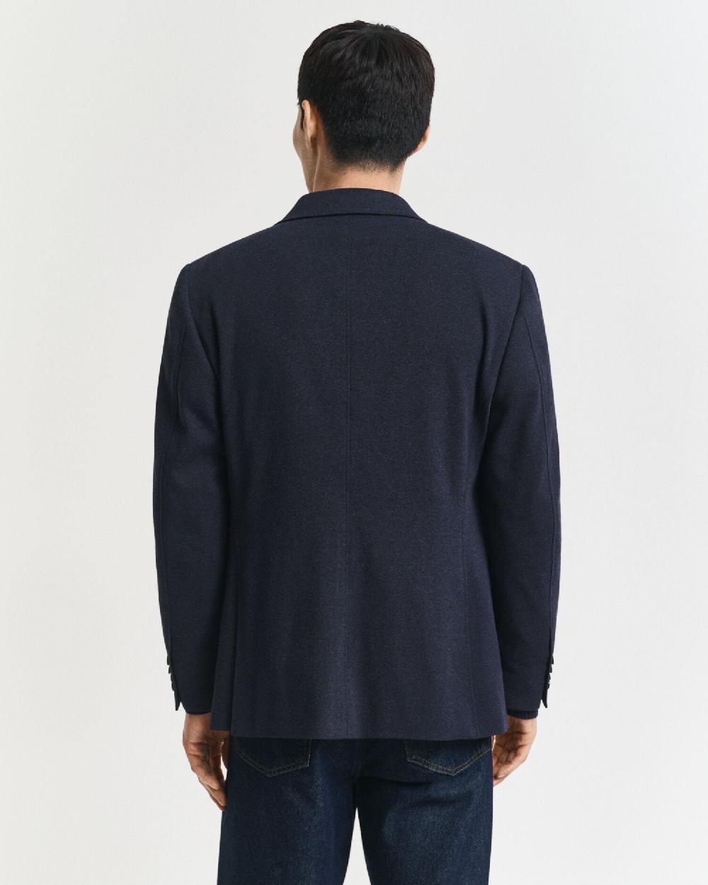 Gant Slim Fit Two-Toned Jersey Piqué Blazer Dark Indigo Melange