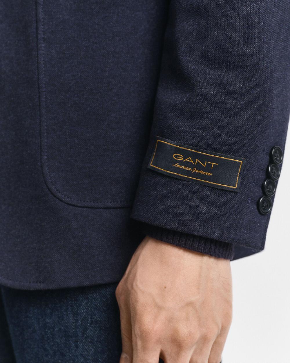 Gant Slim Fit Two-Toned Jersey Piqué Blazer Dark Indigo Melange