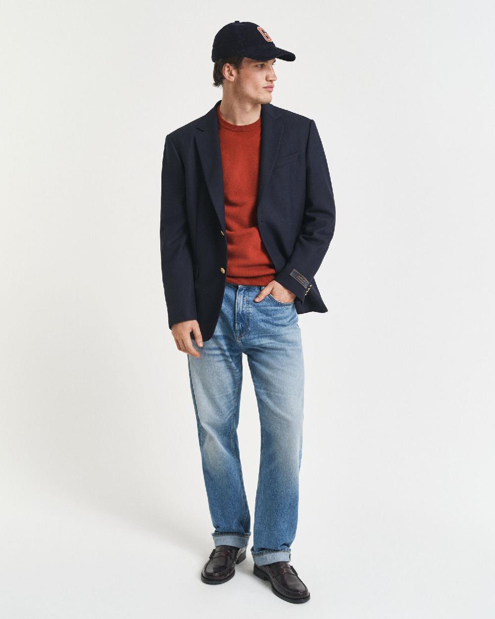 Gant Superfine Lambswool Crew Neck Sweater Modern Rust