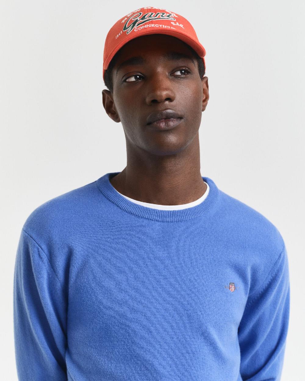 Gant Superfine Lambswool Crew Neck Sweater Perfect Blue