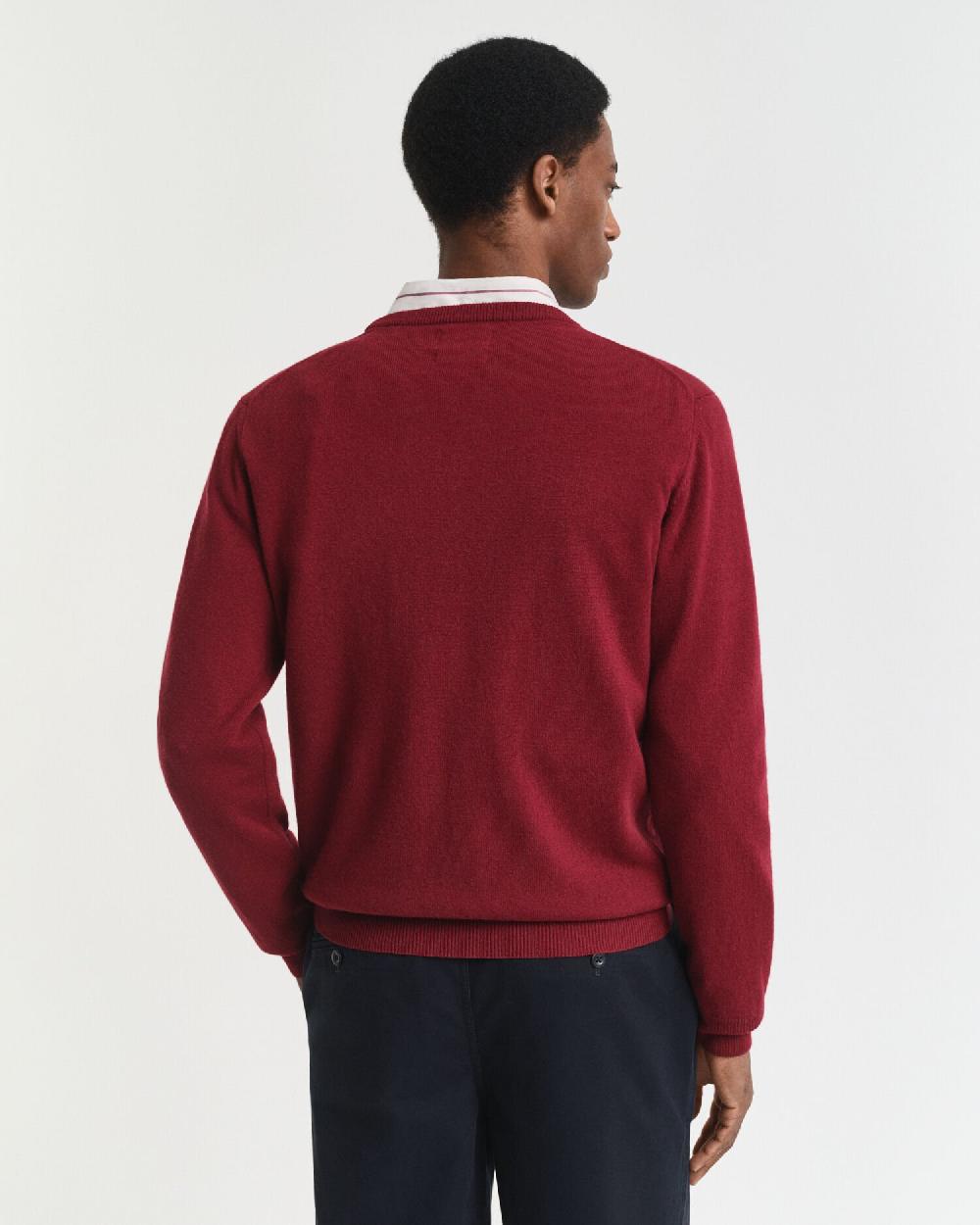 Gant Superfine Lambswool Crew Neck Sweater Plumped Red