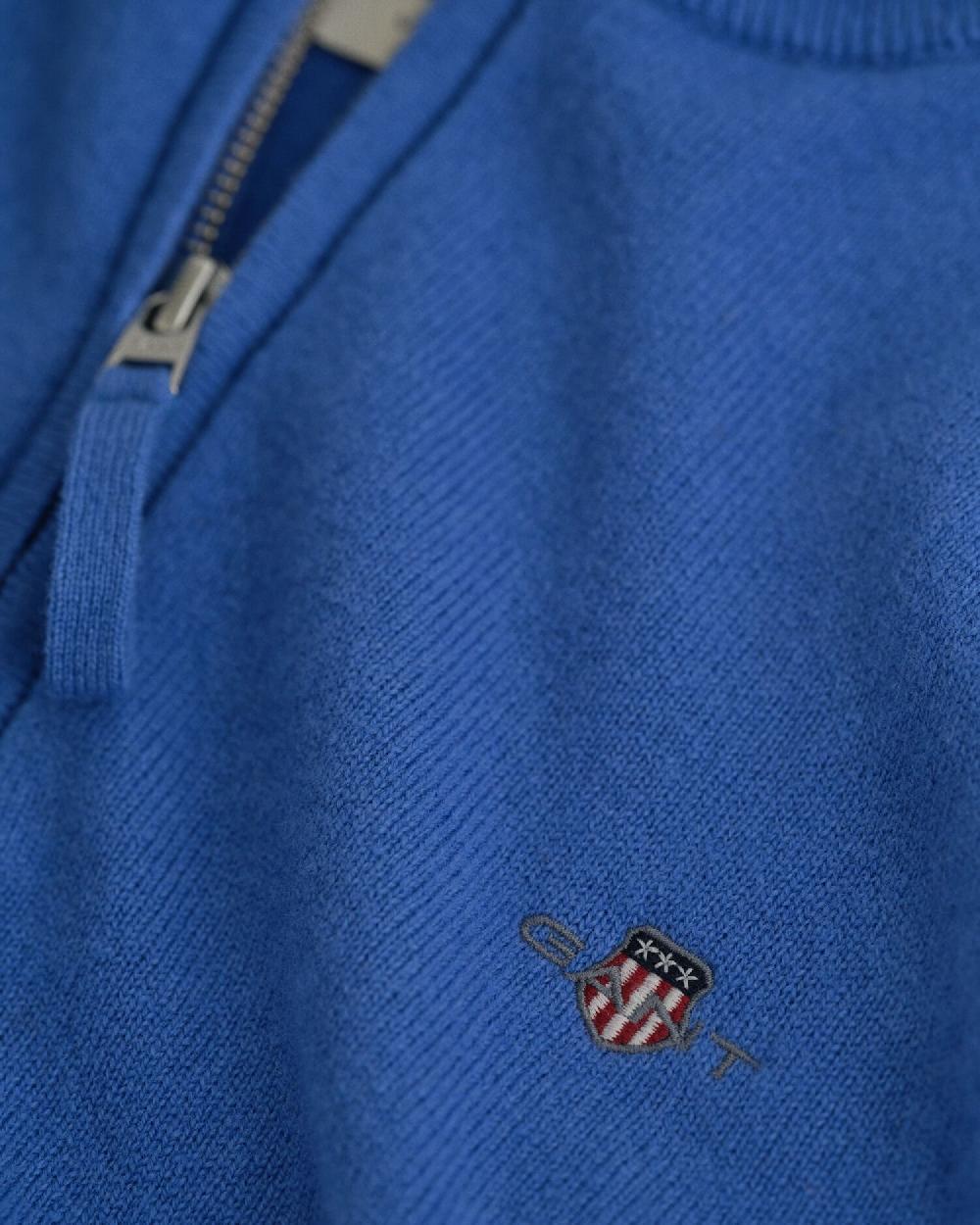 Gant Superfine Lambswool Half-Zip Sweater Perfect Blue