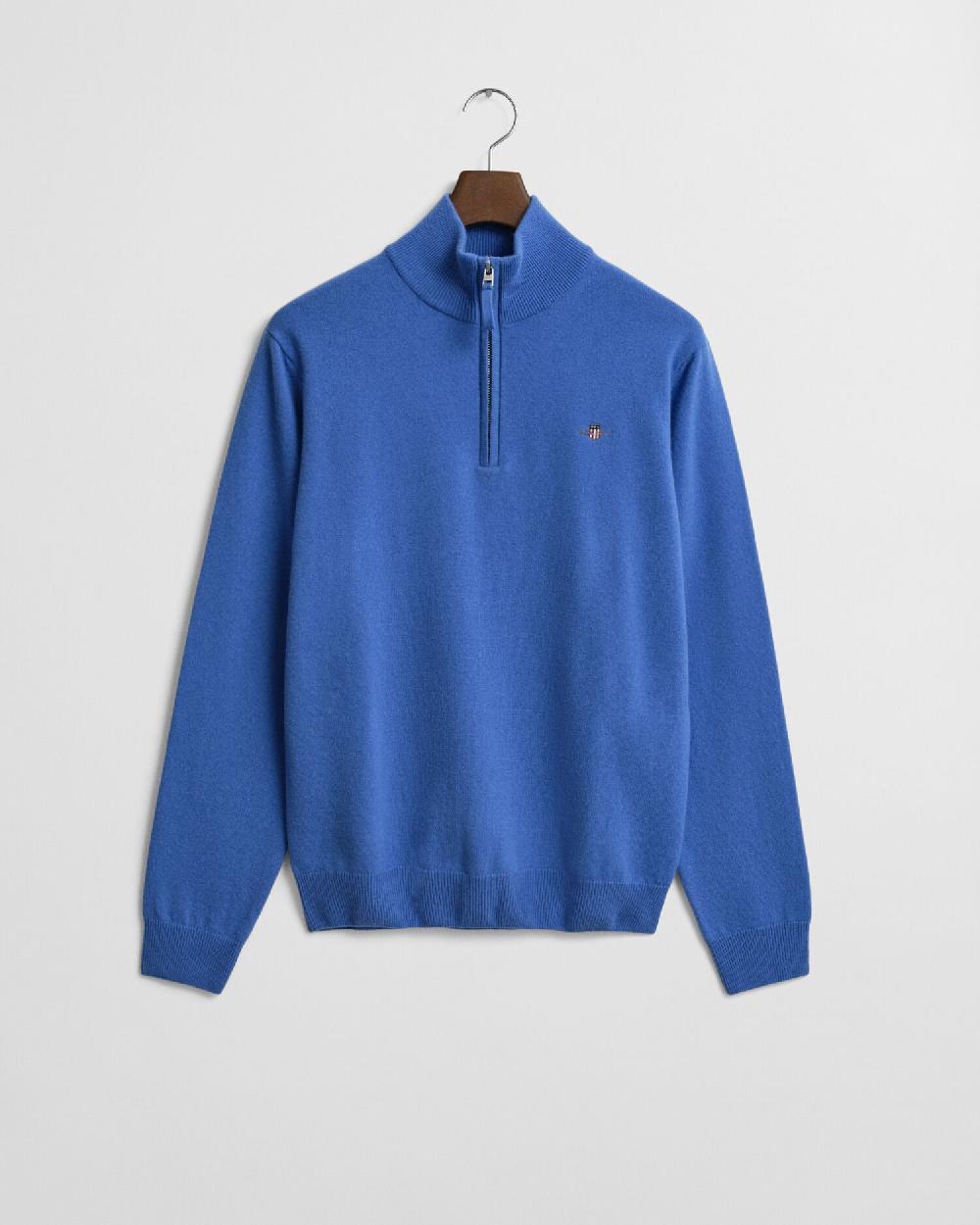 gant Superfine Lambswool Half-Zip Sweater perfect blue