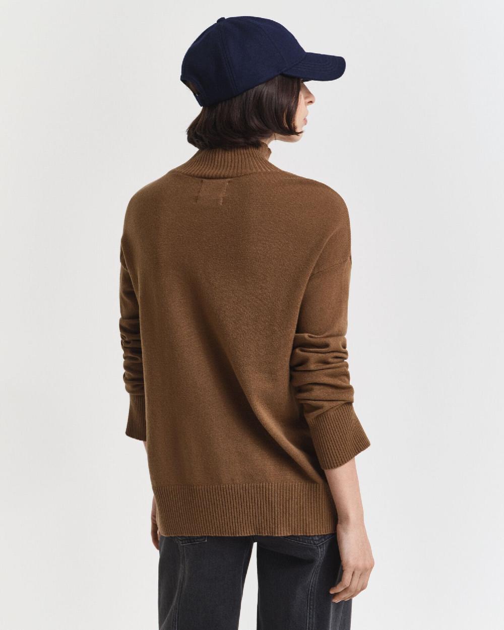 Gant Superfine Lambswool Turtleneck Sweater Warm Khaki