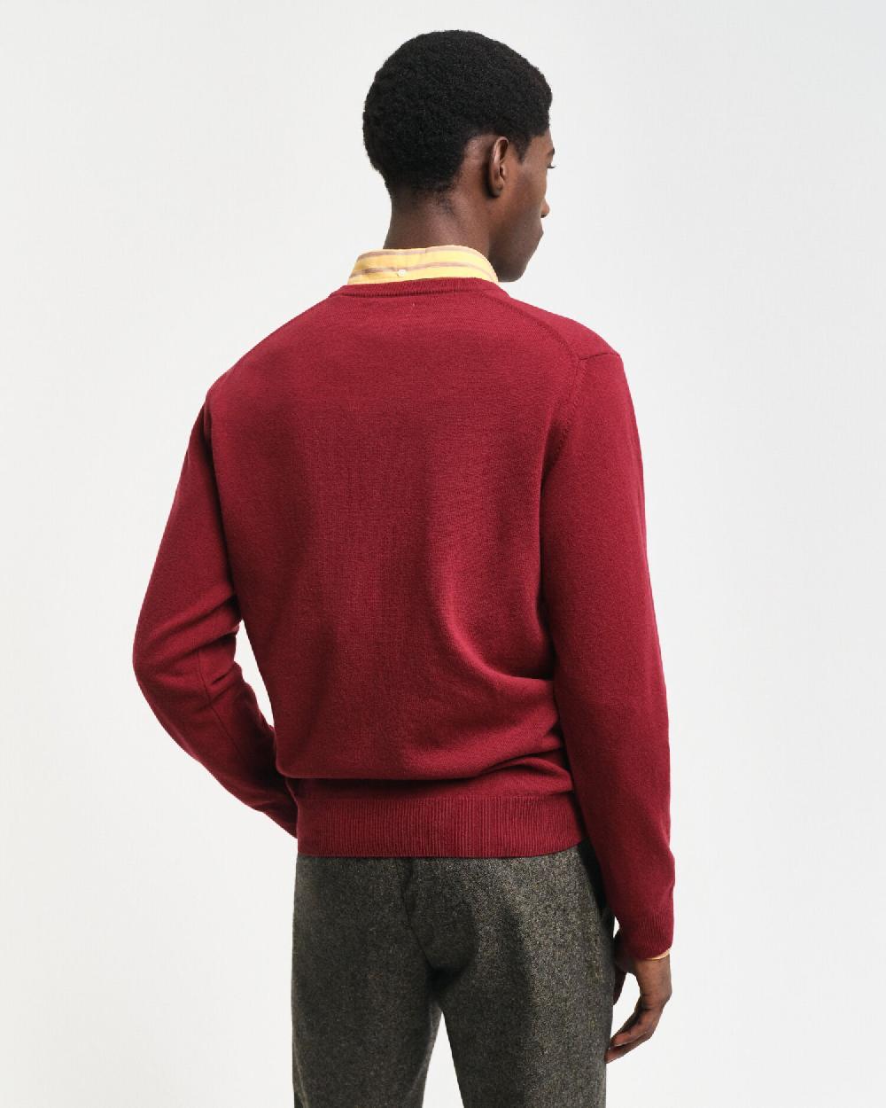 Gant Superfine Lambswool V-Neck Sweater Plumped Red