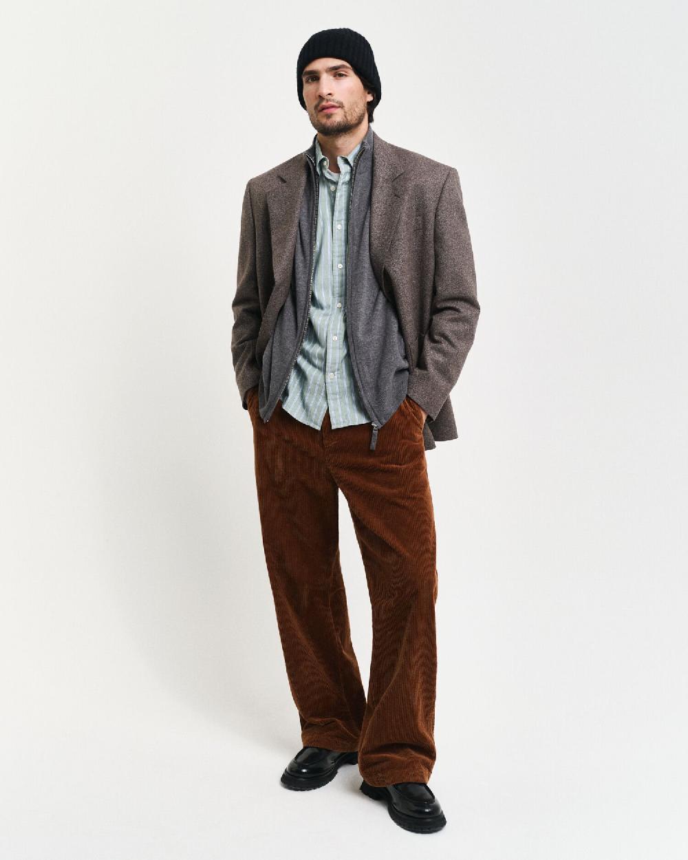 Gant Superfine Lambswool Zip Cardigan Charcoal Melange