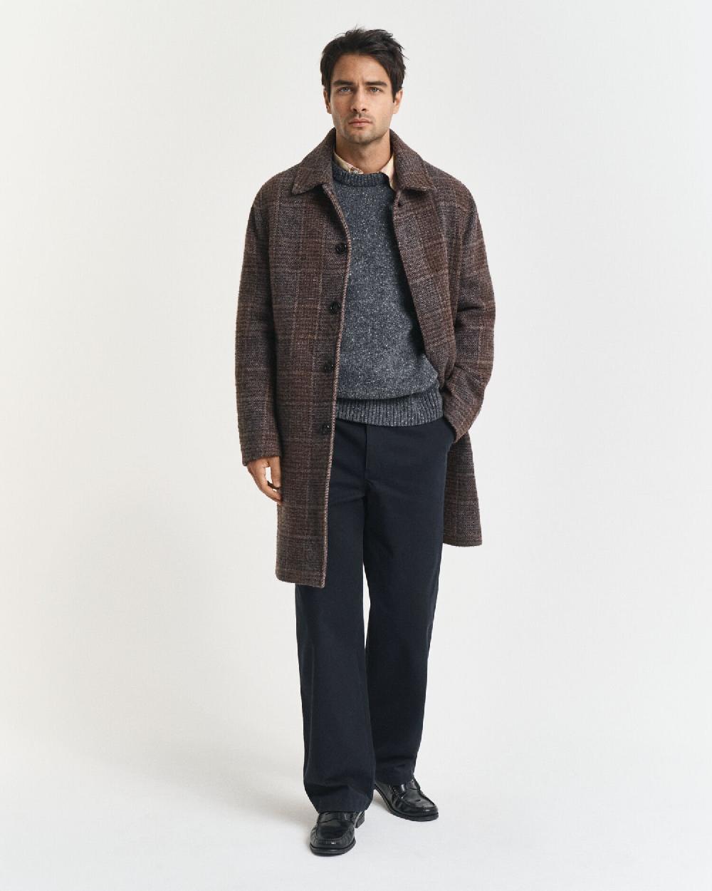 Gant Wool Blend Nepps Crew Neck Sweater Charcoal Melange