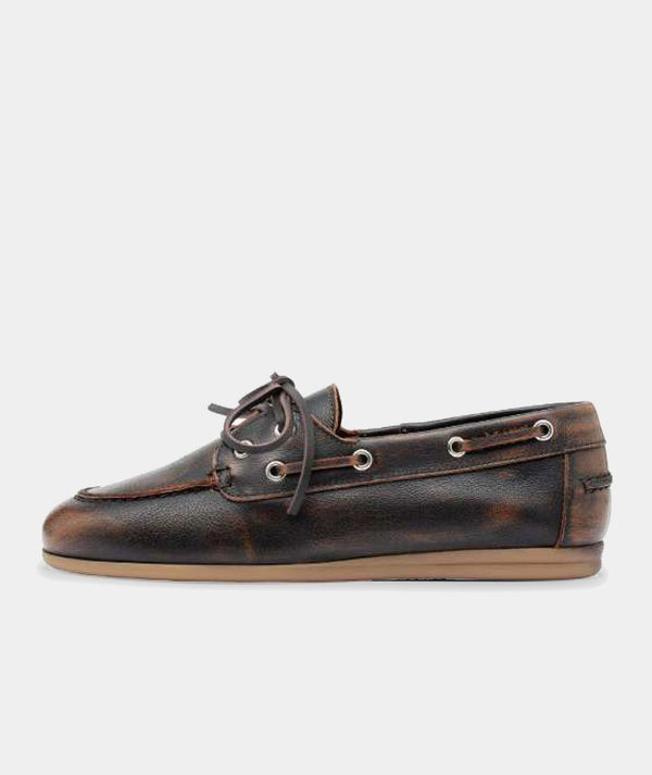 garment project Daisy Boat Shoe Brown Vintage Leather