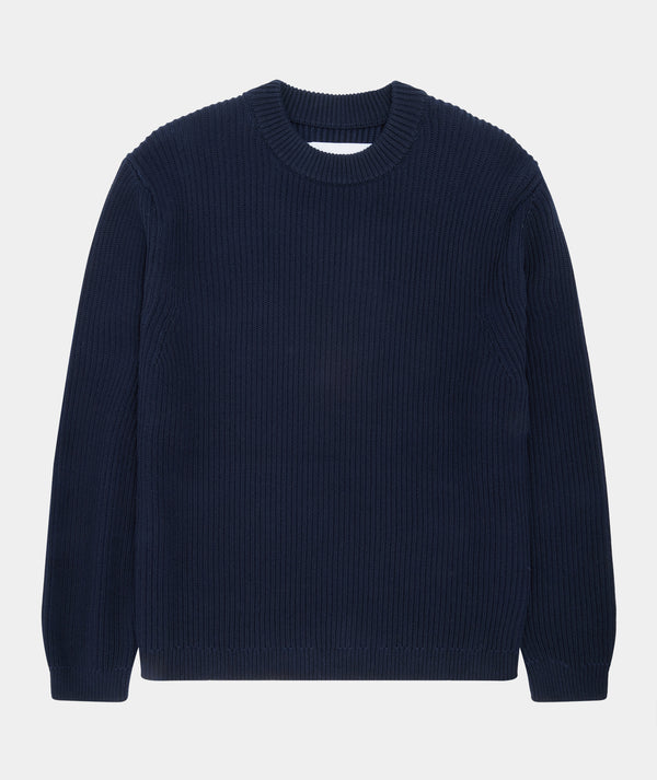 garment project Boxy Cotton Knit Navy
