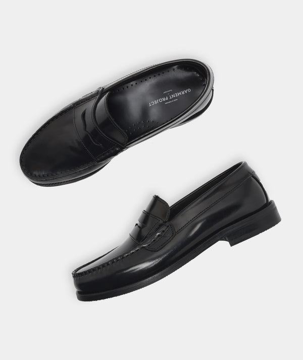 Garment Project Miles Penny Loafer Black Polido