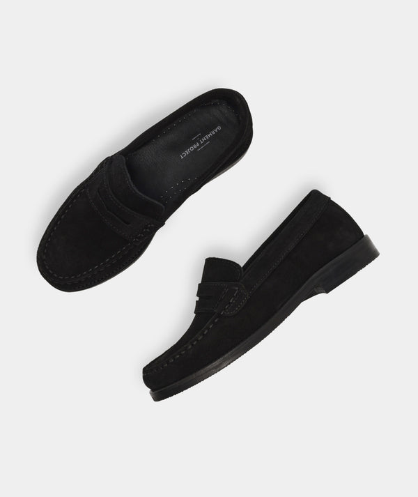 Garment Project Miles Penny Loafer Black Suede