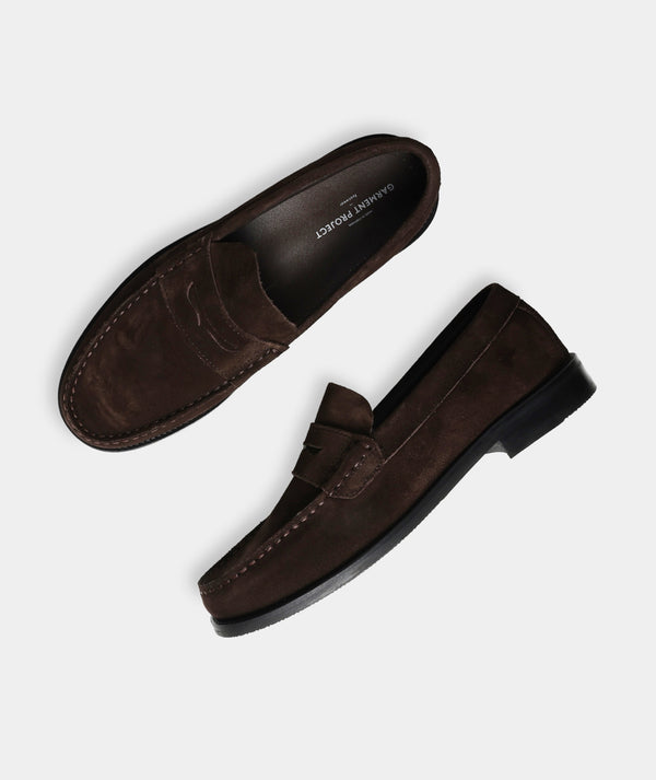 Garment Project Miles Penny Loafer Brown Suede