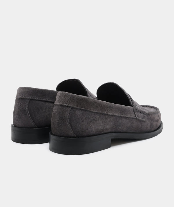 Garment Project Miles Penny Loafer Charcoal Suede