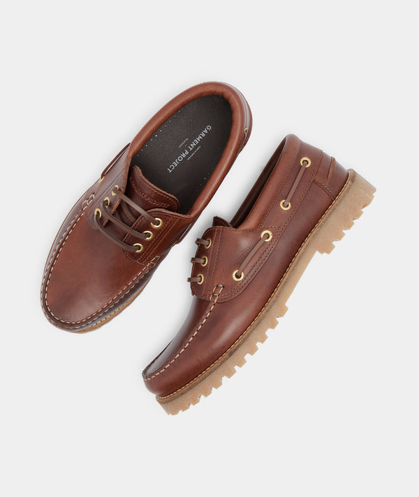 Garment Project Ollie Boat Shoe Brown Leather