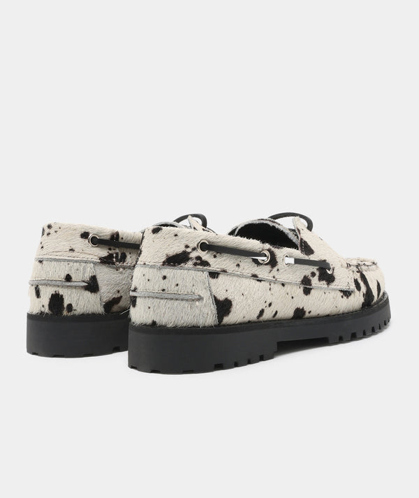 Garment Project Ollie Boat Shoe Hairy Cow Leather