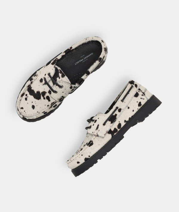 Garment Project Ollie Boat Shoe Hairy Cow Leather
