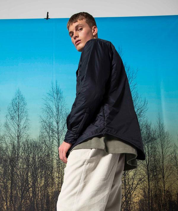 Garment Project Padded Nylon Shirt Navy