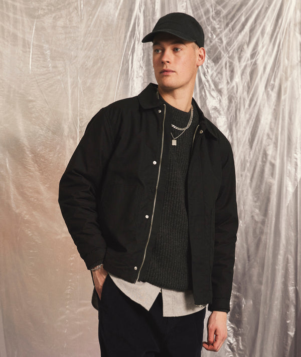 Garment Project Waxed Cotton Worker Jacket Black