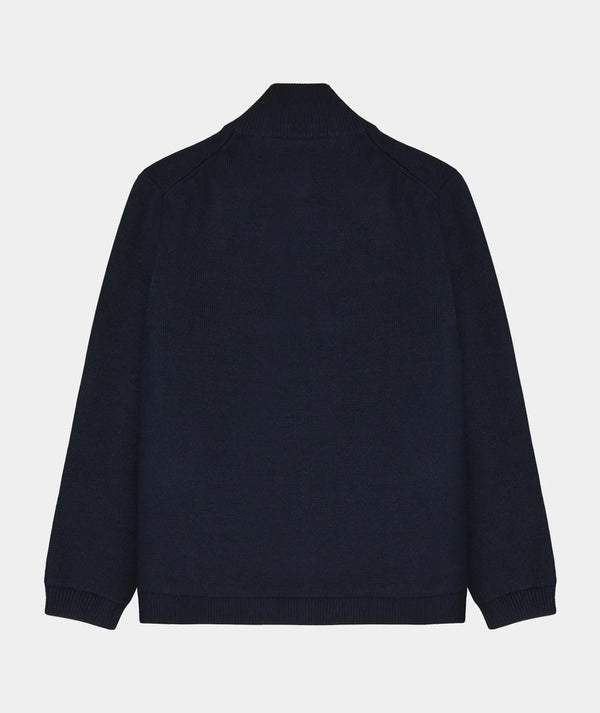 Garment Project Zipper Knit Cardigan Navy