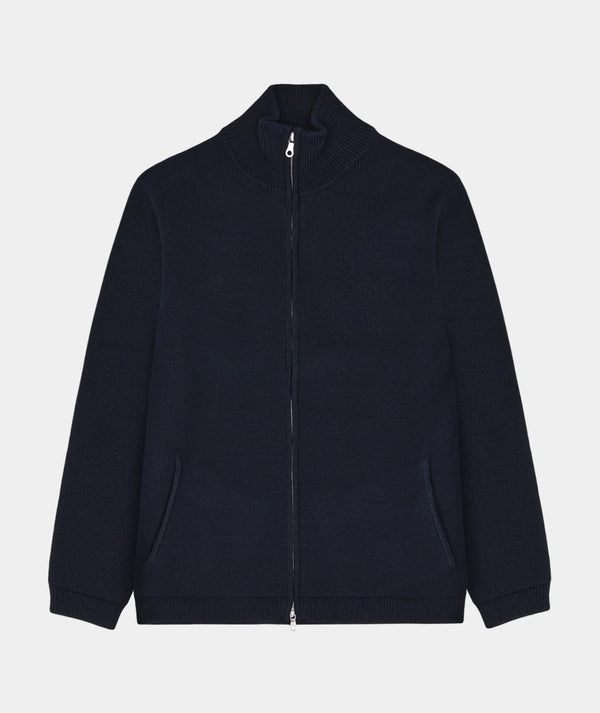 garment project Zipper Knit Cardigan Navy