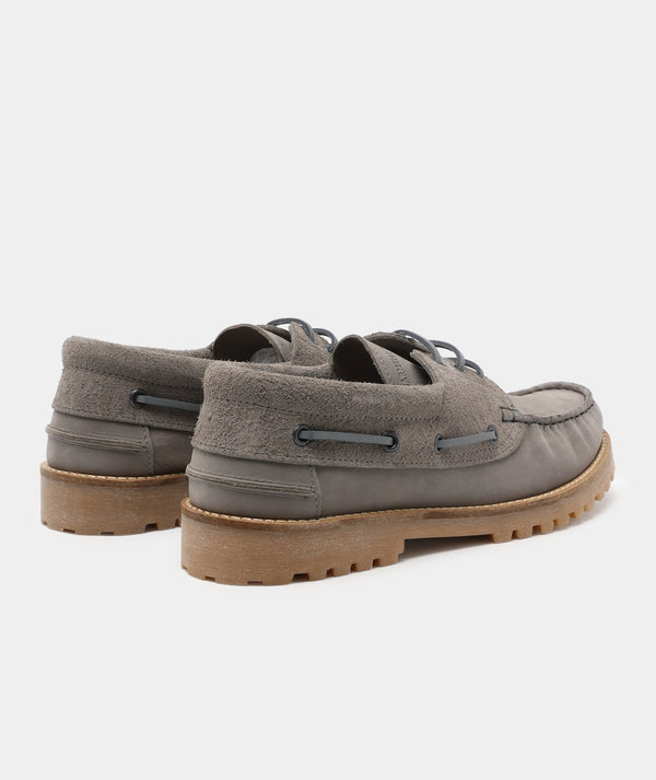 Garment Project Ollie Boat Shoe Light Grey Nubuck/Hairy Suede