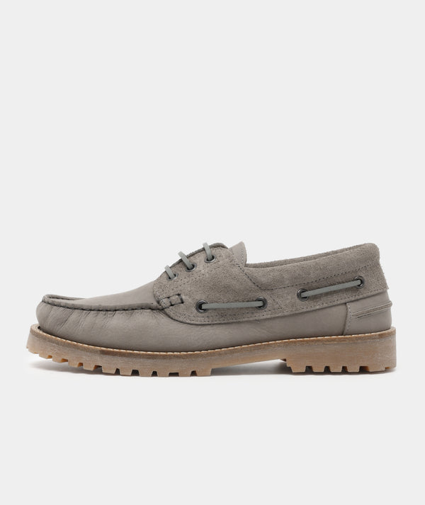 garment project Ollie Boat Shoe Light Grey Nubuck/Hairy Suede